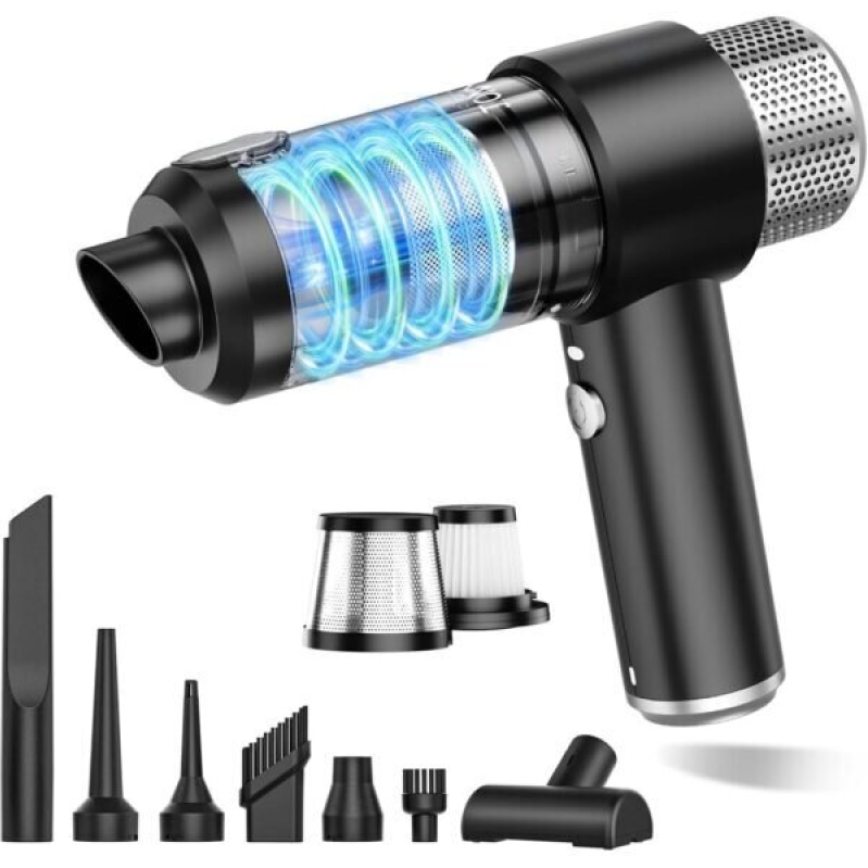 JONYJ Handheld Car Vacuum Cleaner: 16000PA Power, Cordless, LED Light, 2 in 1 Air Duster