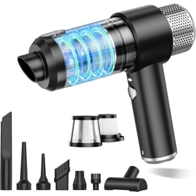 JONYJ Handheld Car Vacuum Cleaner: 16000PA Power, Cordless, LED Light, 2 in 1 Air Duster