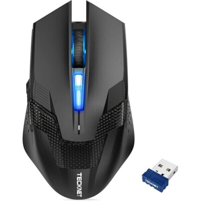 TECKNET Wireless Mouse: Ergonomic Optical Cordless Mouse with 8 Buttons