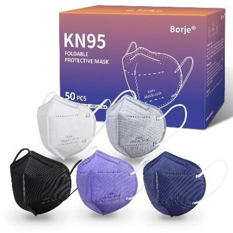 Borje KN95 Foldable Protective Masks - 50 Count