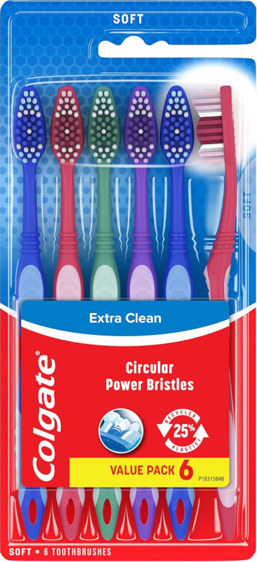 Colgate Extra Clean Soft Toothbrushes - 6 Pack on Sale