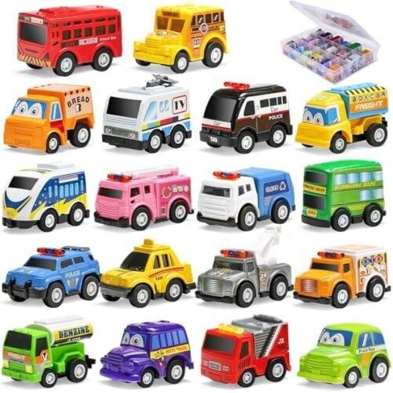 18-Piece Pull-Back Mini Cars Set with 50% Discount - Perfect for Playtime
