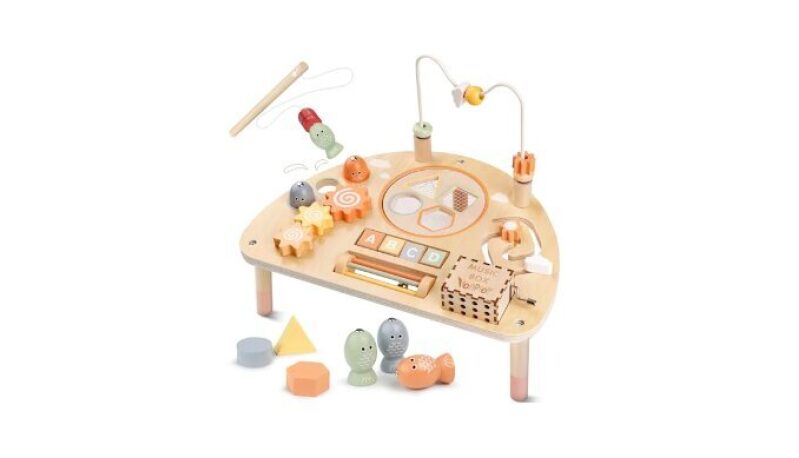 8 in 1 Wooden Sensory Play Table for Toddlers - Perfect Gift for 1-3 Year Olds