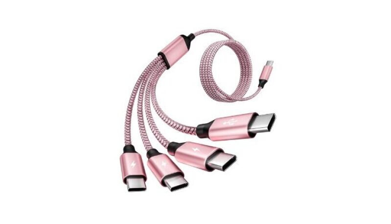 Jogrytece 4-in-1 USB C to 4 USB C Multi Charging Cable 5FT - Travel Essential