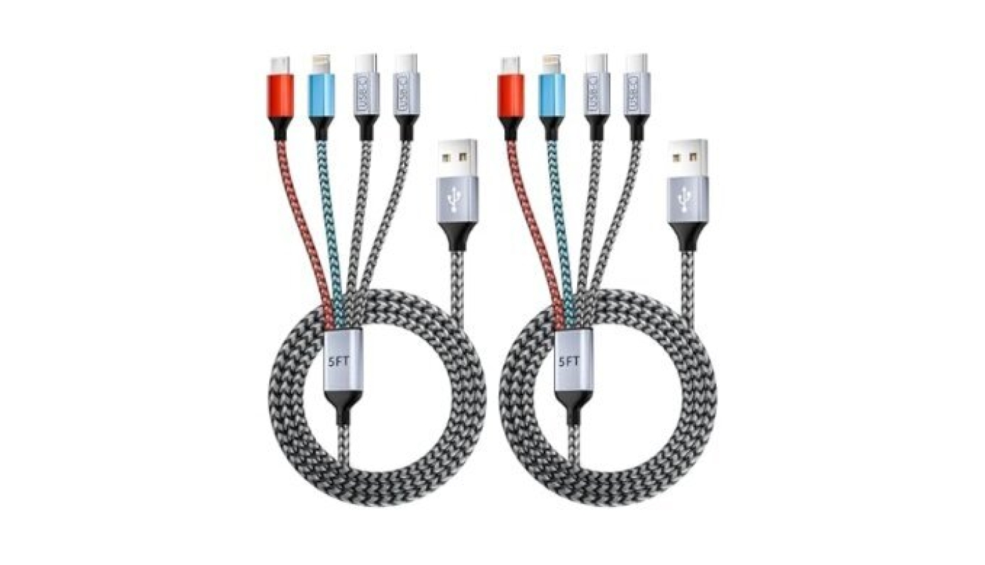 4 in 1 Multi Charging Cable with Dual Type-C Ports - 5FT