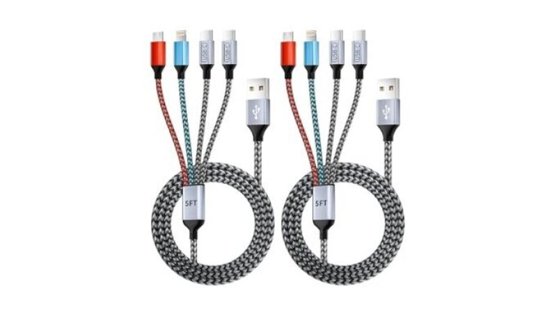 4 in 1 Multi Charging Cable with Dual Type-C Ports - 5FT