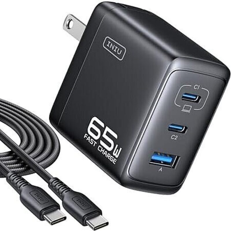 INIU 65W 3-Port Charger Block with USB-C Cable - Smart Deal at Amazon