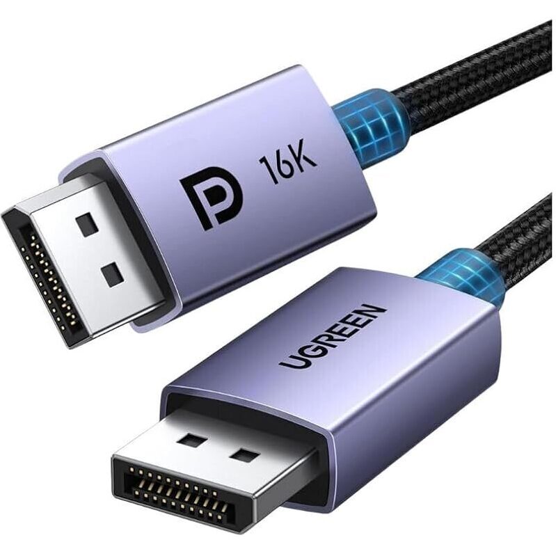 UGREEN 16K 6.6FT DisplayPort Cable 2.1: Ultra-Fast 80Gbps, 8K@240Hz Support