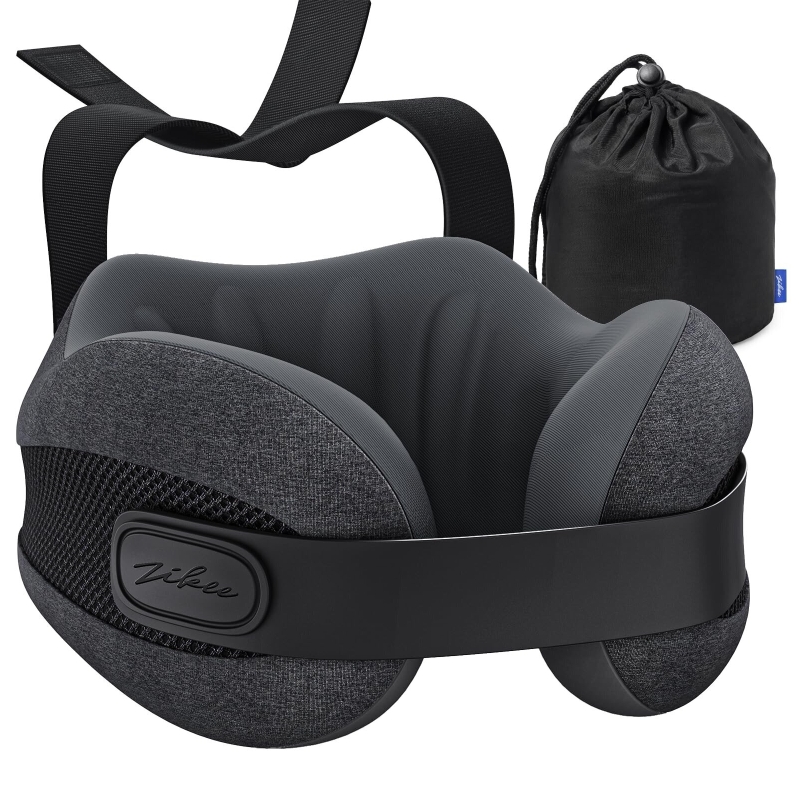 ZIKEE Dual-Layer Memory Foam Neck Pillow for Travel - Ultimate Comfort and Support