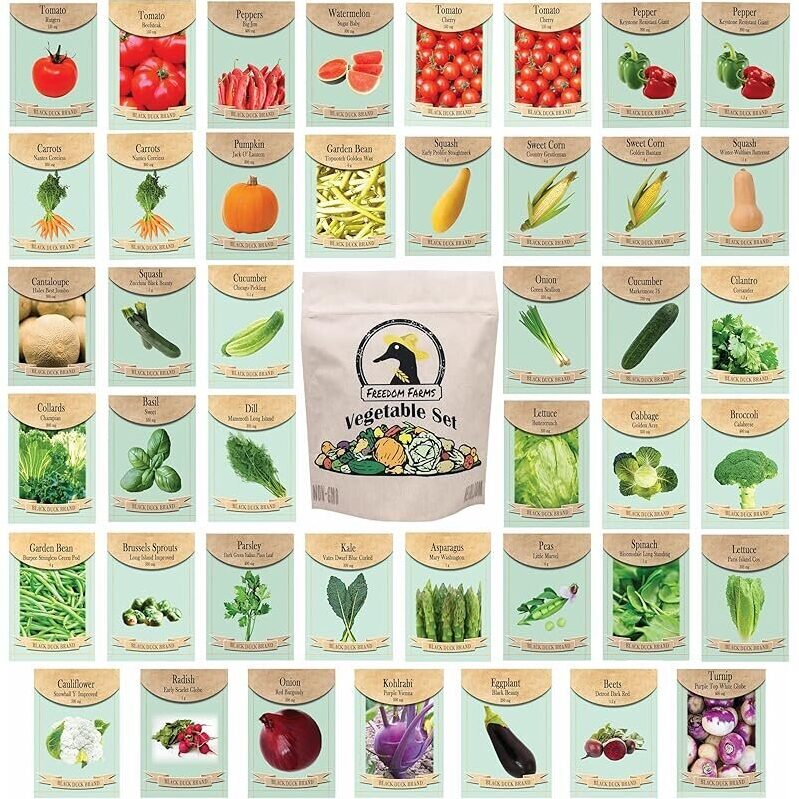 43ct Heirloom Vegetable & Herb Seed Packets - Non-GMO