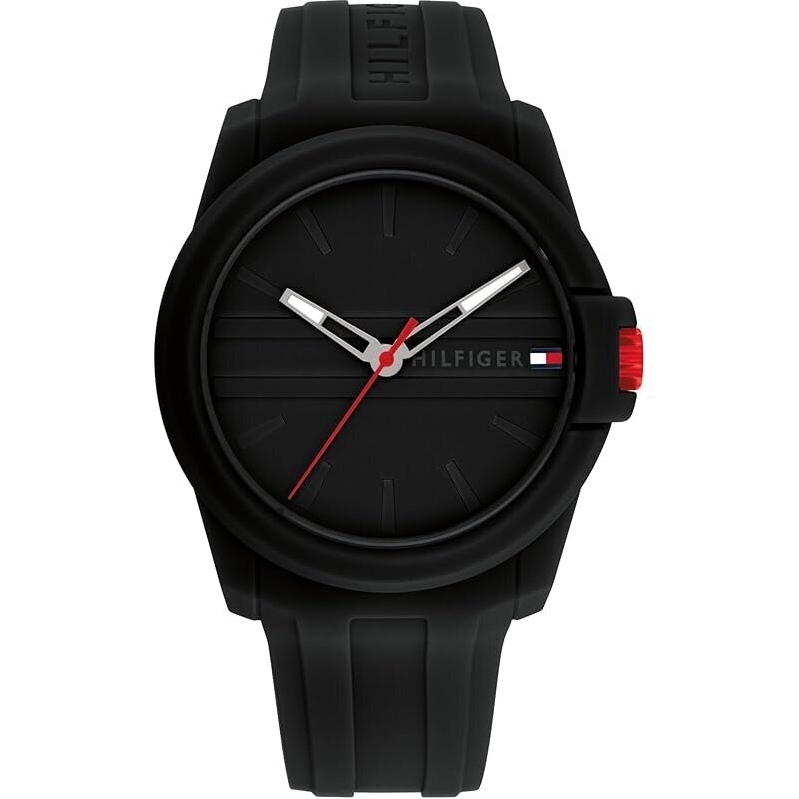 Tommy Hilfiger Men's 3-Hand Quartz Watch with Bold Red Accents