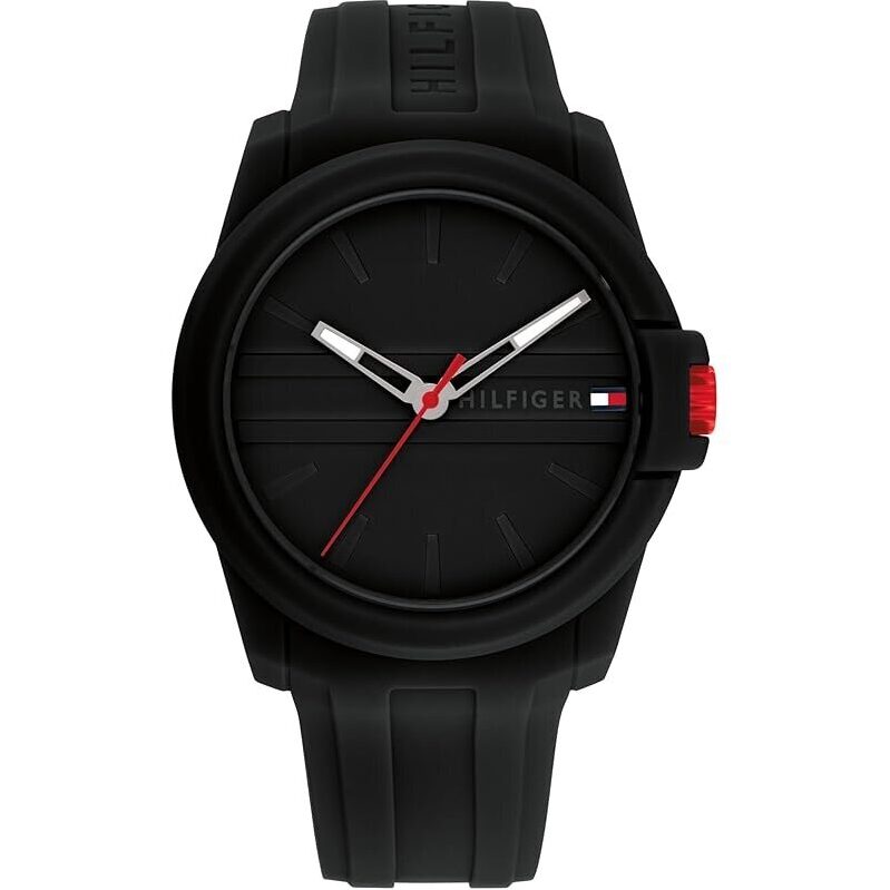 Tommy Hilfiger Men's 3-Hand Quartz Watch with Bold Red Accents