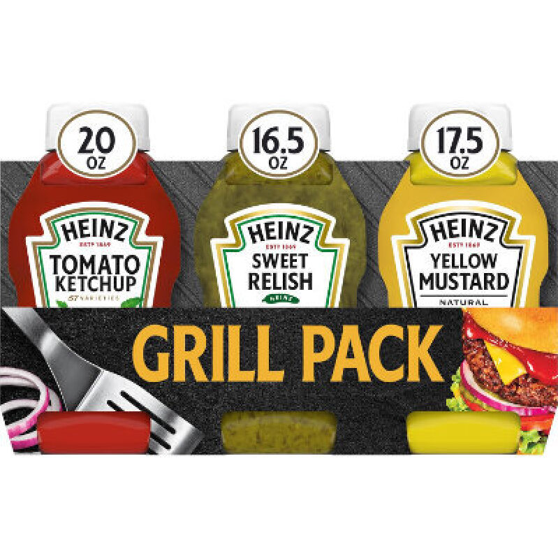 Heinz Grill Pack: Tomato Ketchup, Sweet Relish, Yellow Mustard