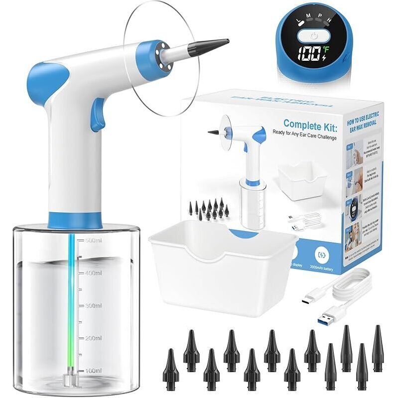 Featjoy E90 Ear Wax Removal Kit - Electric Ear Cleaner with 12 Modes