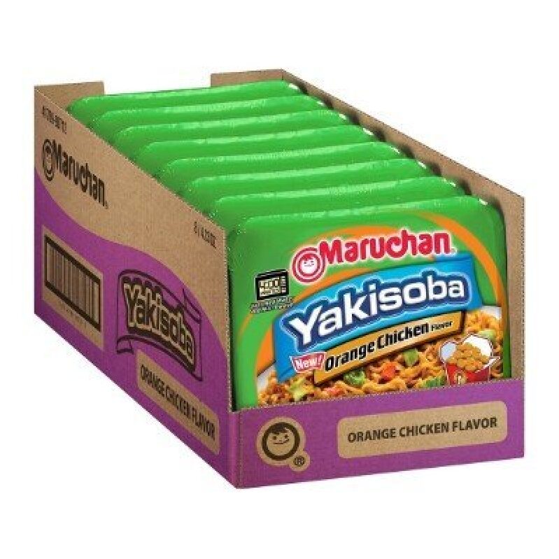 Mharuchan Yakisoba Orange Chicken Flavor Instant Noodles, 8-Count