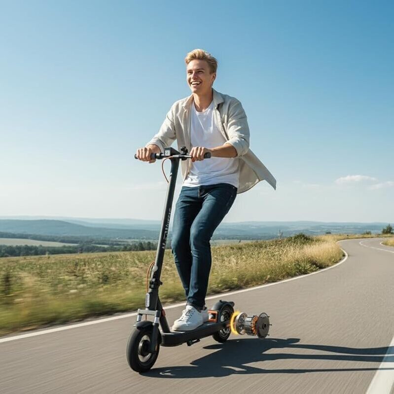 Megawheels Foldable Electric Scooter with Suspension - Long-Range Commute