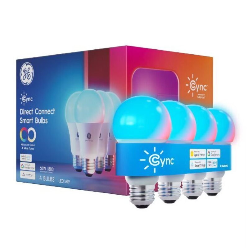 Save Big on GE Cync Direct Connect Full Color A19 Smart Bulbs - 4-Pack