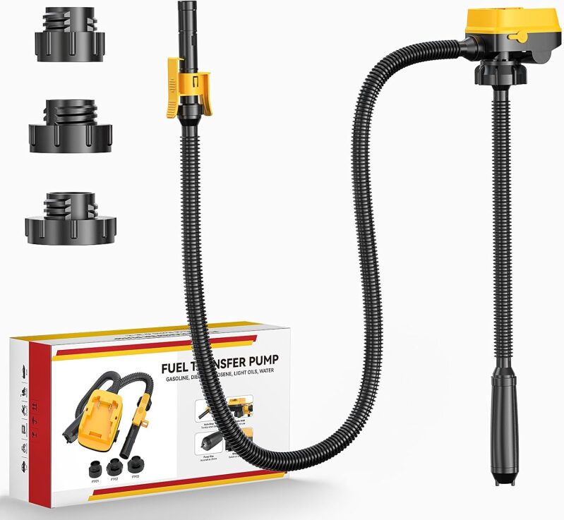 Cordless Fuel Transfer Pump - 3.2 GPM Auto-Stop Pump for DeWalt 20V & Milwaukee 18V