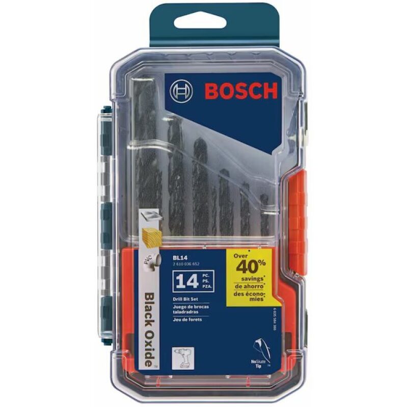 BOSCH BL14 14-Piece Black Oxide Drill Bit Set - Precision and Value