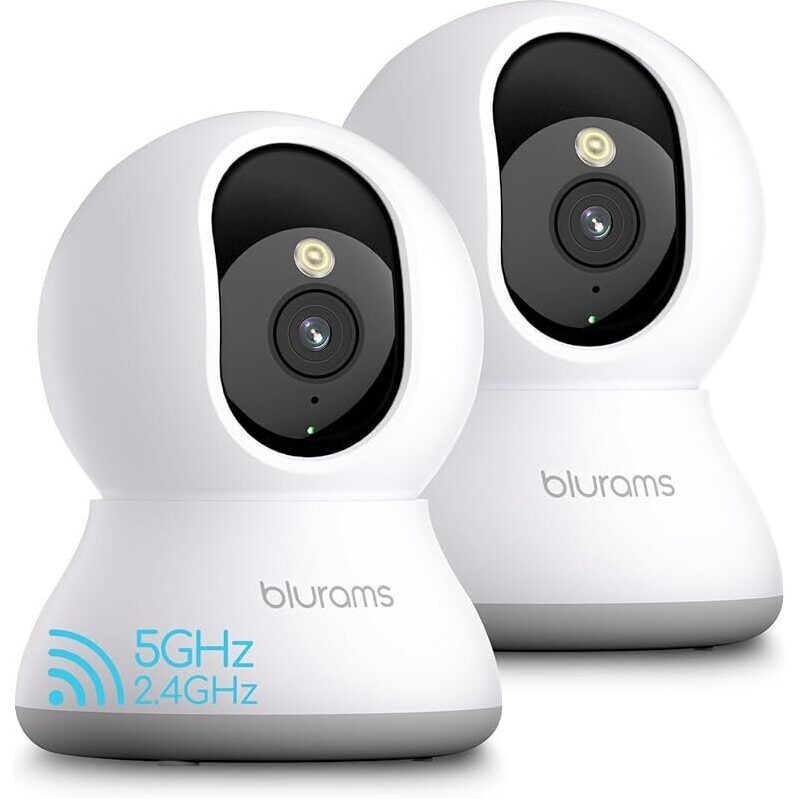 2-Pack Blurams 2K 5G Pet Cameras with Dual-Band Wi-Fi - Smart Home Security