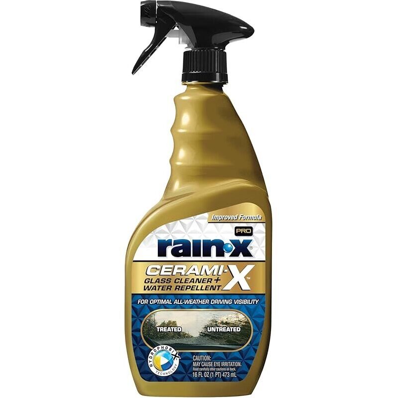 Rain-X Pro Cerami-X Glass Cleaner + Water Repellent for Enhanced Driving Visibility