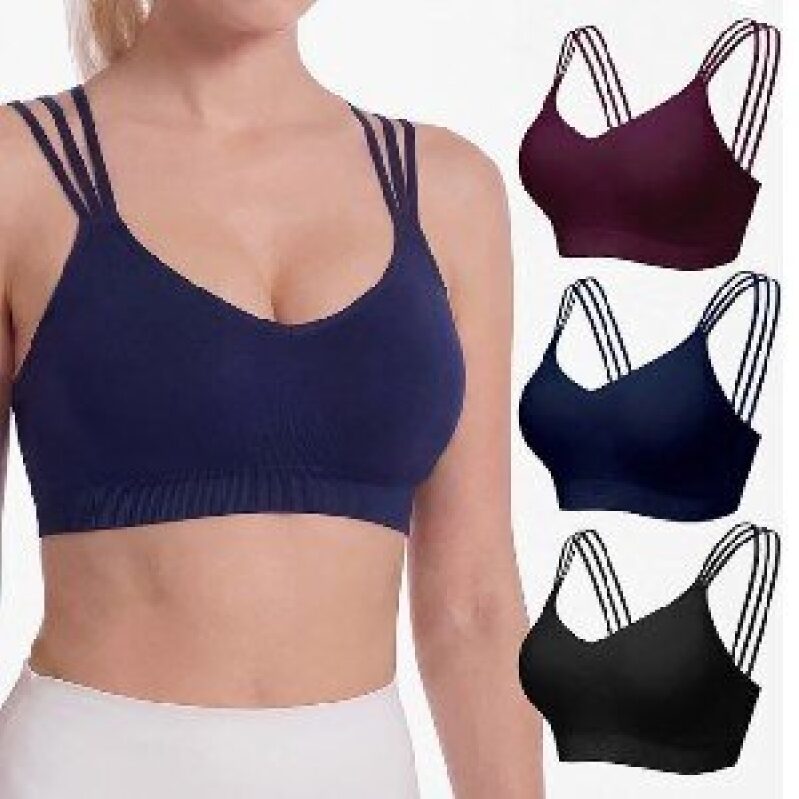 FITTIN Women's Strappy Sports Bra Set of 3