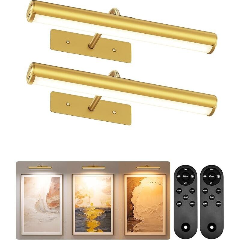 2-Pack 13-in Rechargeable Picture Light - Elegant Dual Lighting