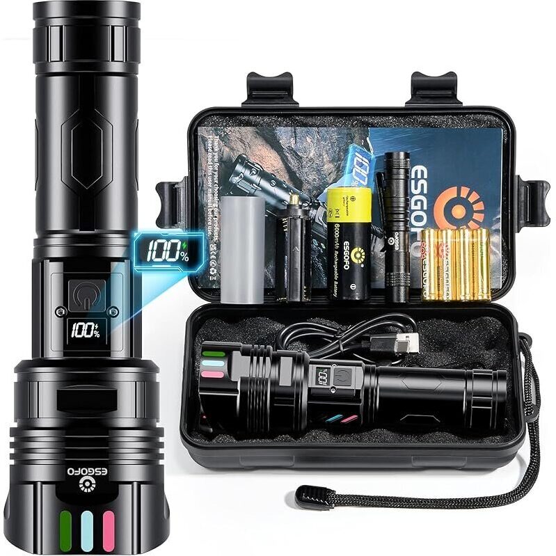 Esgofo Super Bright Flashlight - Unbeatable Value at 100,000 High Lumens