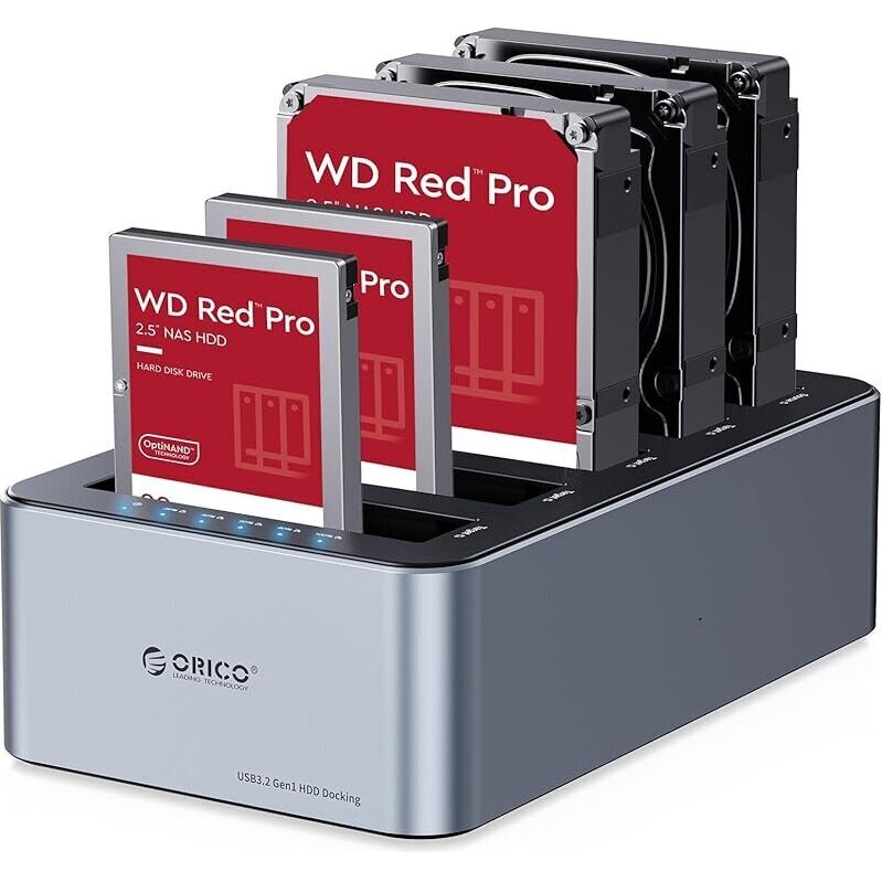 ORICO USB C 5 Bay Hard Drive Docking Station for Efficient Data Cloning