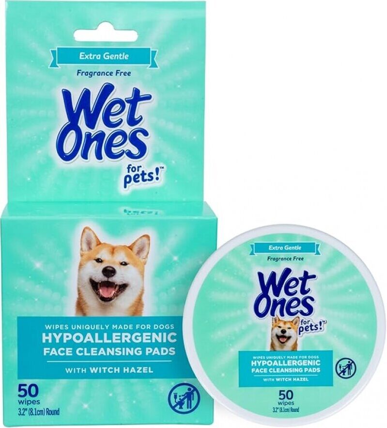 Hypoallergenic Face Cleansing Pads for Dogs - Extra Gentle Disposable Wipes