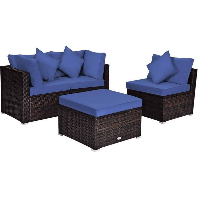 Tangkula 4 PCS Patio Rattan Sofa Set: Premium Outdoor Furniture