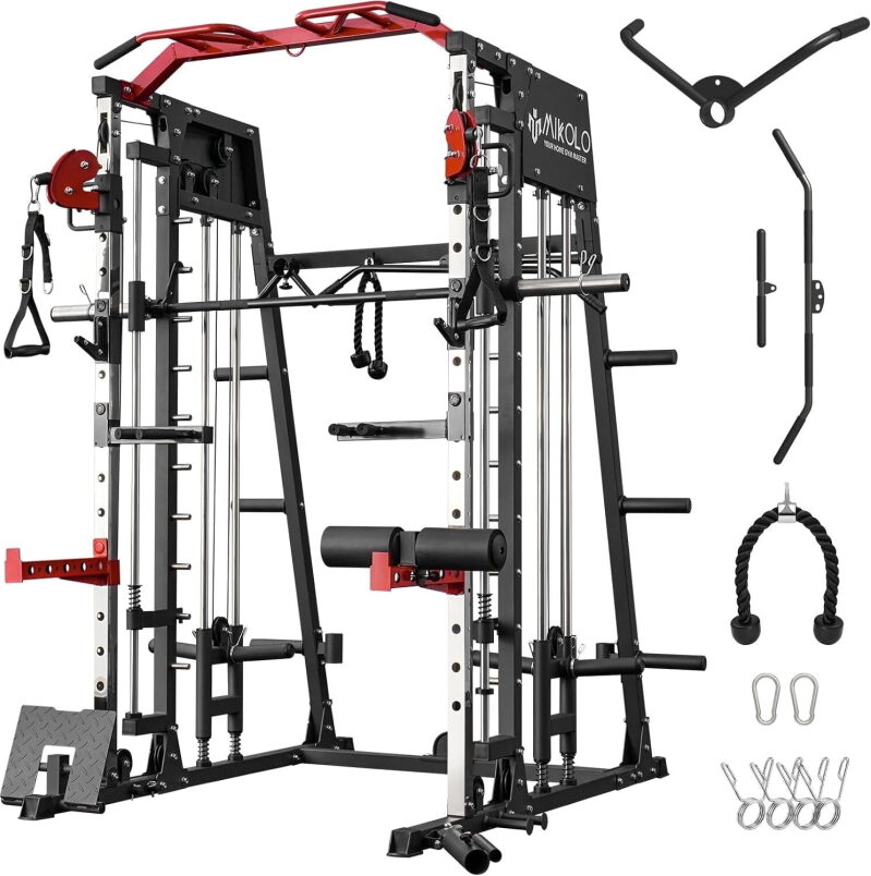 Mikolo M4 Smith Machine Home Gym - 2200 lbs Power Rack Cage