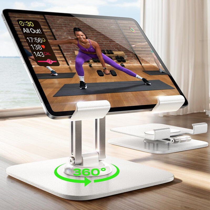 LISEN Adjustable Rotating iPad Stand - Ideal for Office, Study, and Entertainment