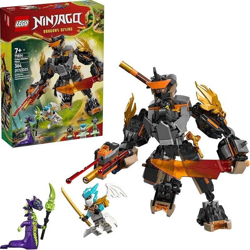 LEGO Ninjago Cole's Mission Mech & Dragon Zane Building Toy - Ultimate Ninja Action!