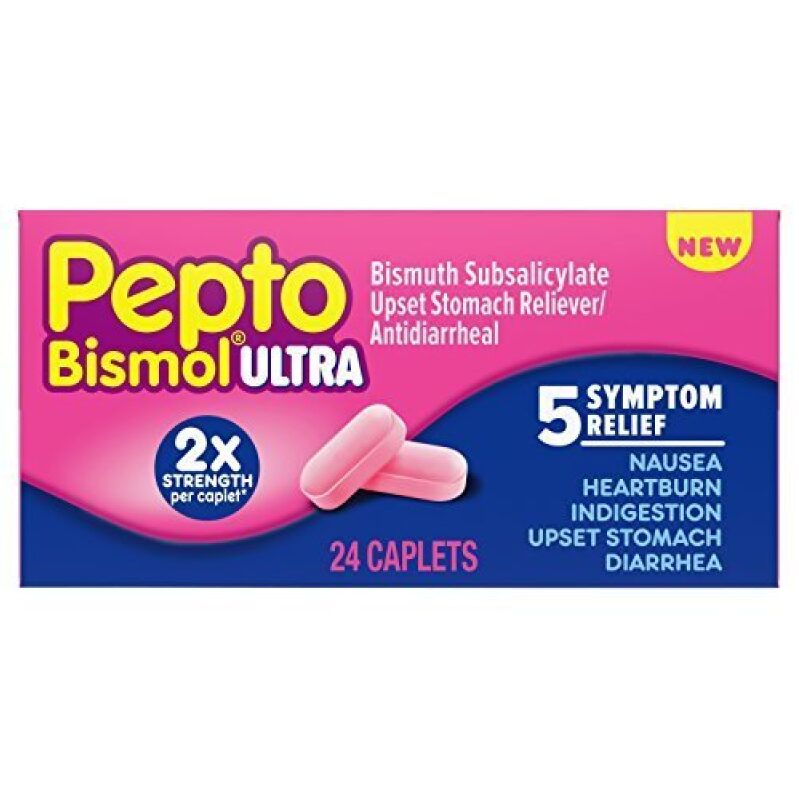 Pepto Bismol Ultra Caplets - 24 Count, Double Strength for Digestive Relief