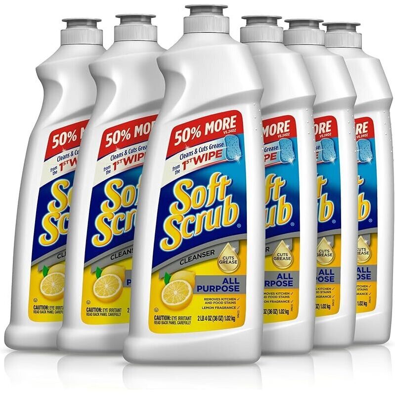 6-Count Soft Scrub All Purpose Cleaner Lemon 36oz