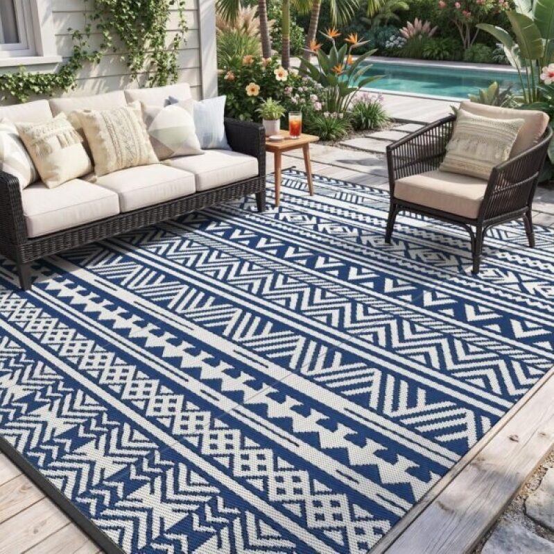 MontVoo Outdoor Rug 8x10 - Durable, Waterproof Patio Mat
