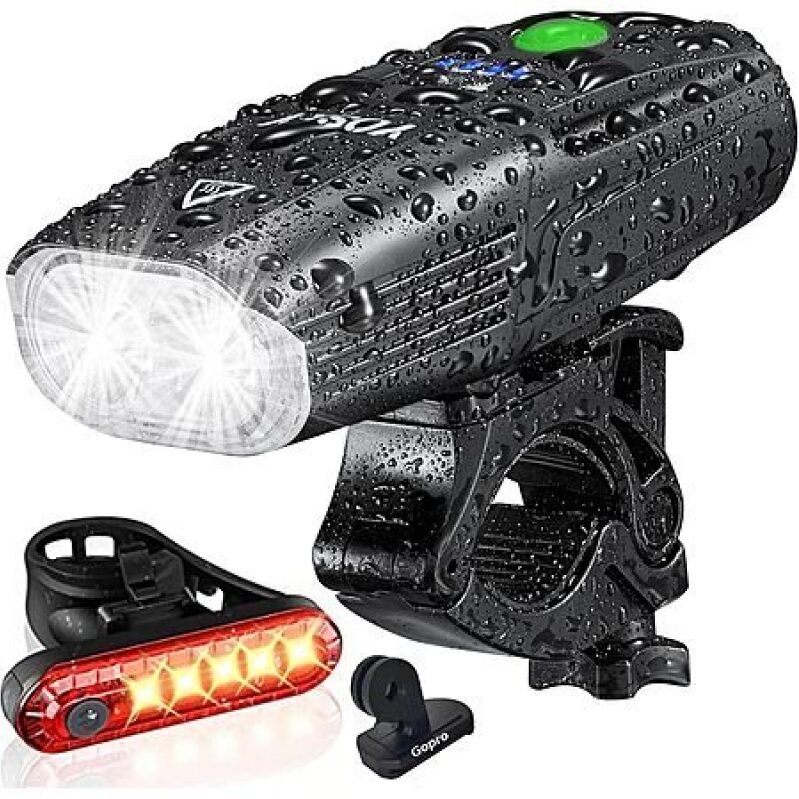 Yosky 5400mAh Rechargeable Waterproof Bike Headlight & Tail Light Set