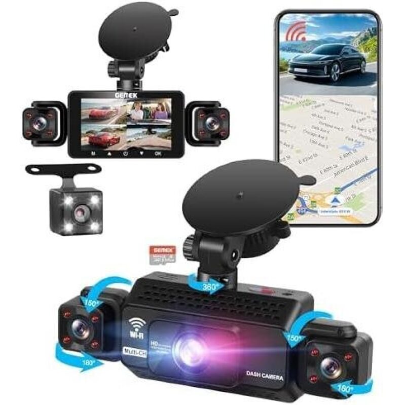 4-Way 5G Dash Cam with 360° View - Ultimate Safety for Every Drive