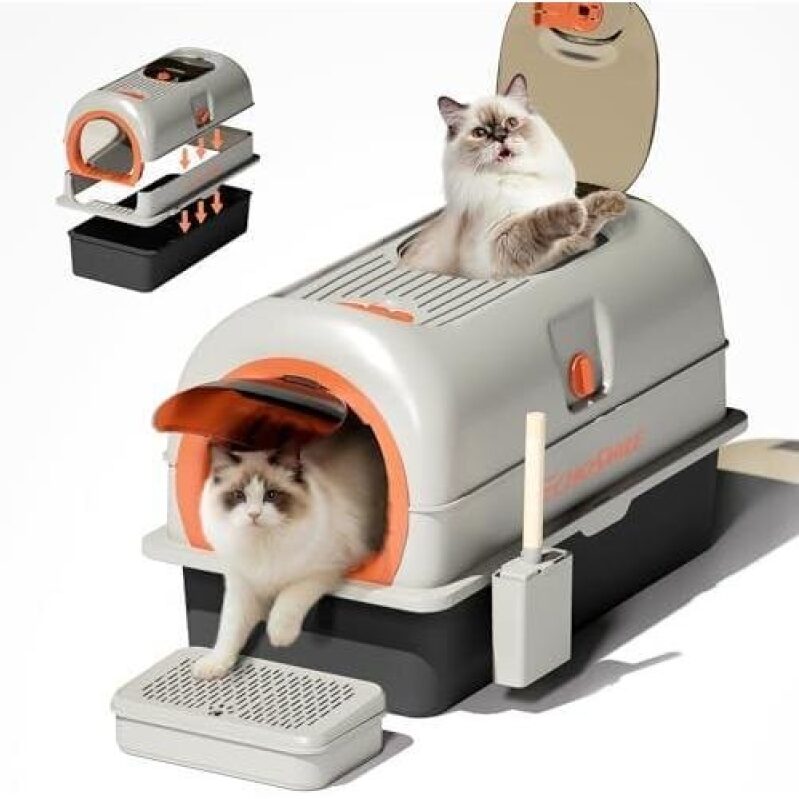 45% Off Top-Entry Stainless Steel Leak-Proof Cat Litter Box