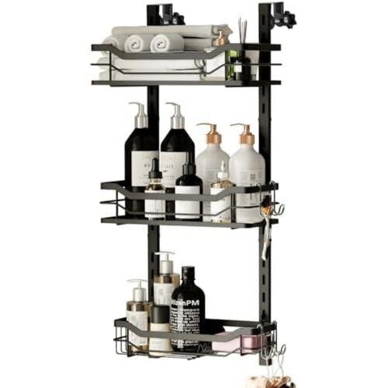 Adjustable Shower Caddy with 4 Hooks - Save Space & Organize