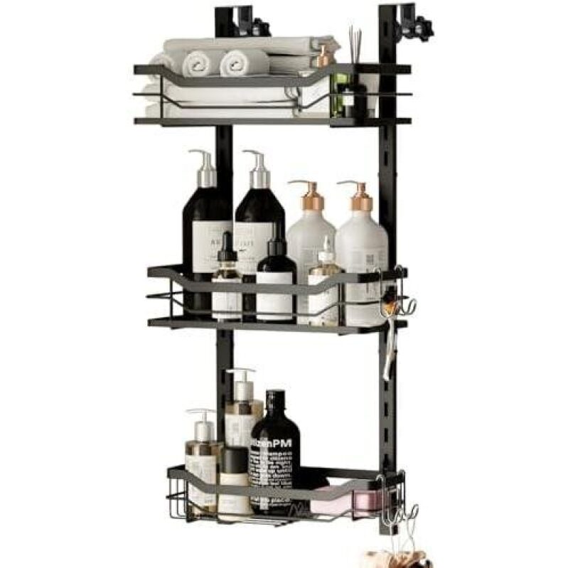 Adjustable Shower Caddy with 4 Hooks - Save Space & Organize