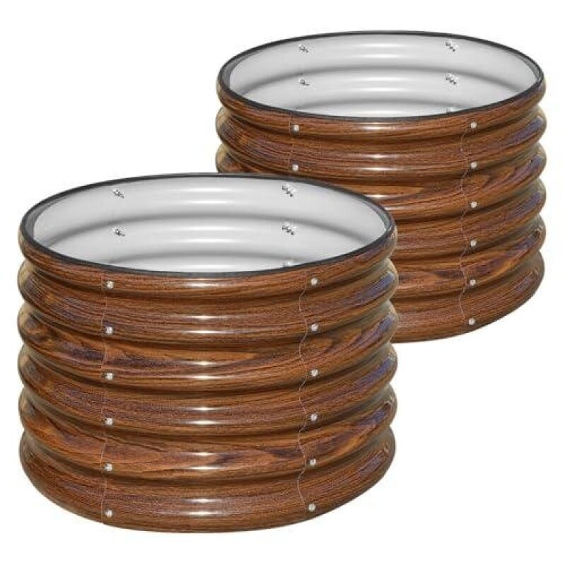 SnugNiture 2-Pack Metal Flower Pots 50% OFF - Premium Outdoor Planters