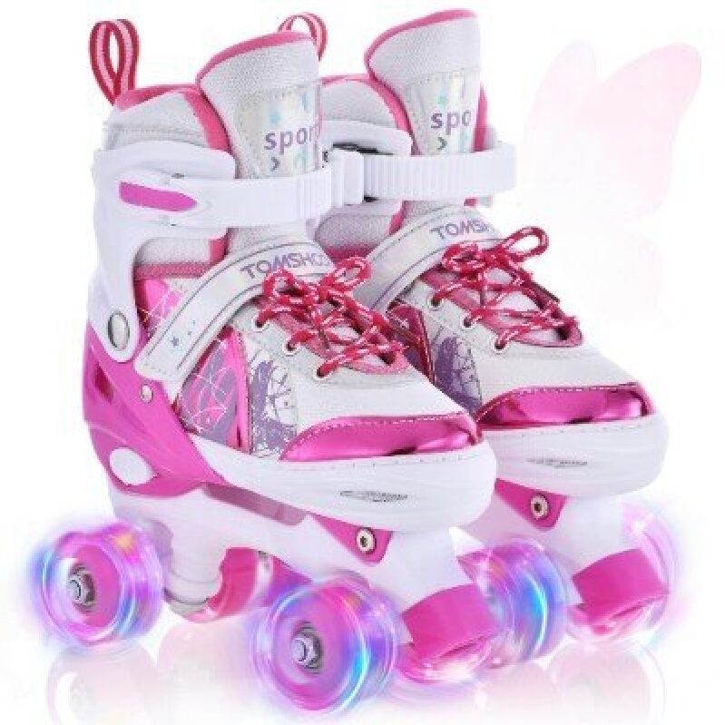 TOMSHOO Kids' Adjustable Roller Skates with Flashing Wheels