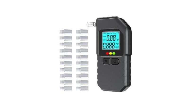 Portable BAC Tester with Digital LCD Display - Personal Breath Alcohol Device