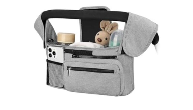 Universal Stroller Organizer with Insulated Cup Holder and Detachable Phone Bag