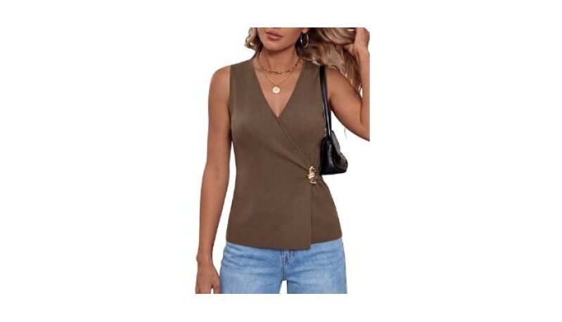Arach&Cloz Womens Lyocell Blend Sweater Vest - Versatile and Comfortable Business Casual Piece