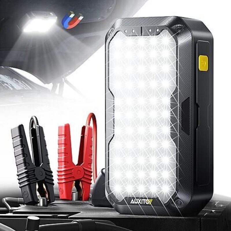 AUXITO 12V Portable Car Jump Starter w/ 12000mAh Power Bank - $18.99