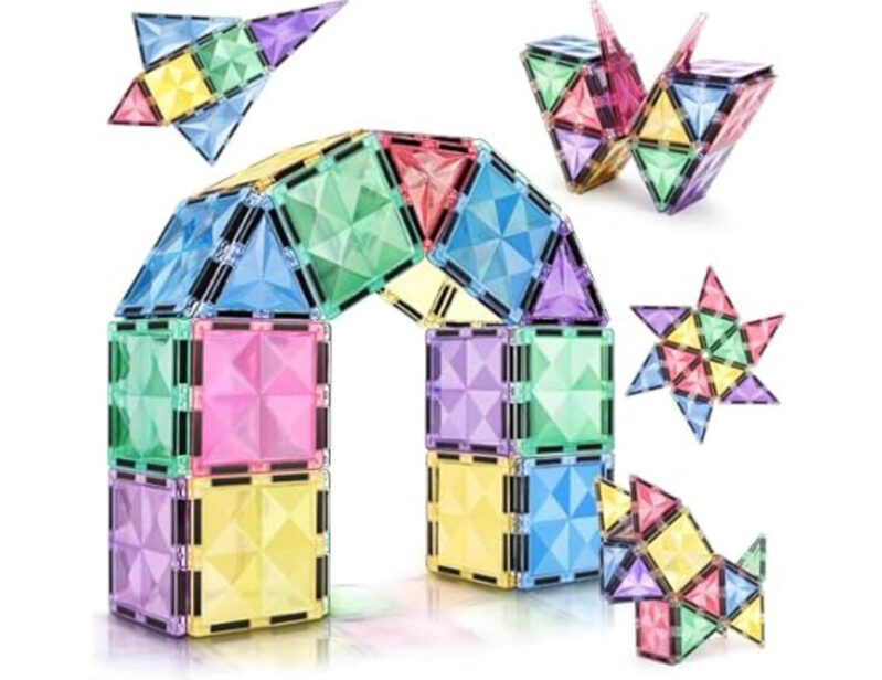 Magnetic Building Tiles: 120-Piece Set for Creative Play and Learning