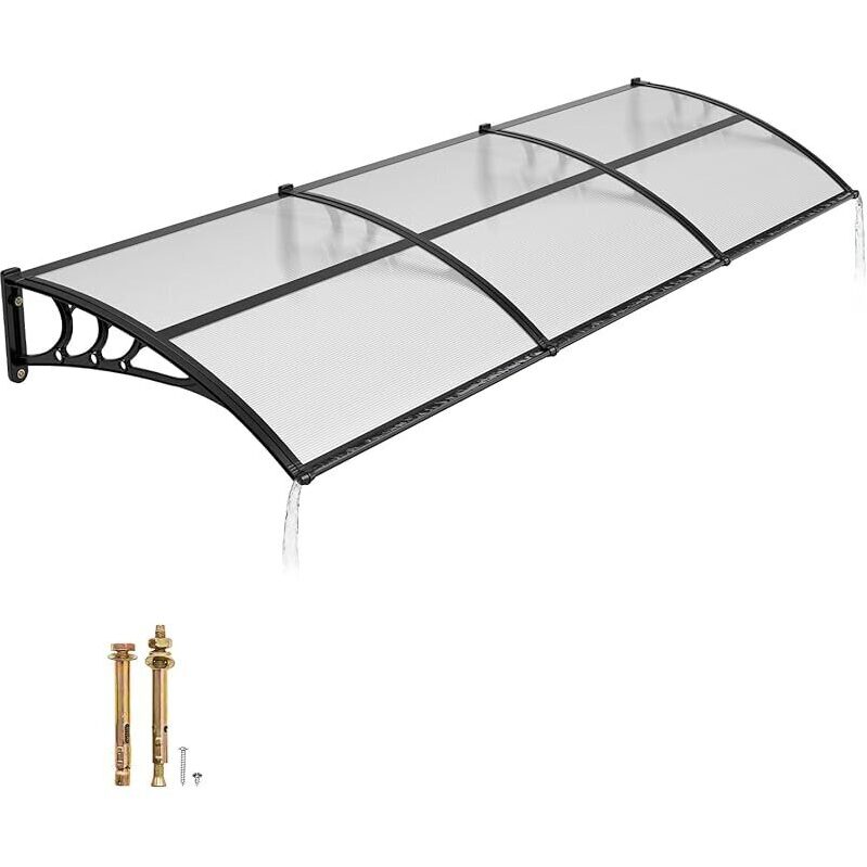 VEVOR 38-in x 117-in Window Door Awning Canopy - Durable Polycarbonate